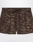 The Attico Zebra shorts in khaki/brown nylon