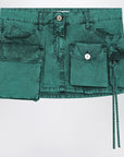 The Attico Fay green cargo miniskirt