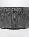 The Attico Black denim mini skirt