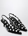 The Attico Black Grid Slingback