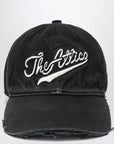 The Attico Vintage-effect black baseball cap