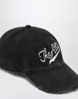 The Attico Vintage-effect black baseball cap