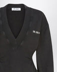 The Attico Washed-effect black mini dress with logo