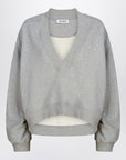 The Attico Grey mélange cotton sweatshirt with logo
