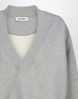 The Attico Grey mélange cotton sweatshirt with logo