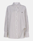 The Attico White Diana striped shirt