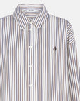 The Attico White Diana striped shirt