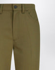 The Attico Military green wool gabardine trousers