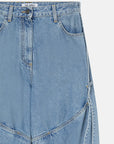 The Attico Wide light blue jeans with ribbons