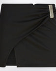 The Attico Black wool mini skirt