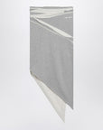 The Attico Asymmetric grey mélange cotton skirt