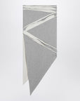 The Attico Asymmetric grey mélange cotton skirt