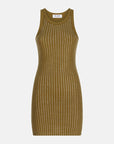 The Attico Military green mini dress with rhinestones