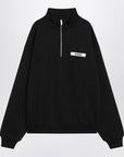 JACQUEMUS Black cotton zip-up sweatshirt