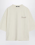 JACQUEMUS Light beige boxy T-shirt with logo