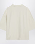 JACQUEMUS Light beige boxy T-shirt with logo