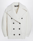 JACQUEMUS White wool double-breasted coat