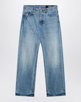 JACQUEMUS Straight leg denim pants in indigo color