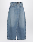 JACQUEMUS Blue Ovalo jeans with curved cut