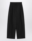 JACQUEMUS Black wide pleated trousers