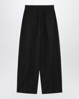 JACQUEMUS Black wide pleated trousers
