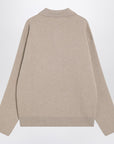 JACQUEMUS Beige wool and cashmere polo sweater
