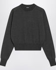 JACQUEMUS Grey wool sweater with logo embroidery