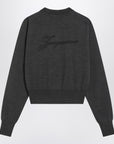 JACQUEMUS Grey wool sweater with logo embroidery