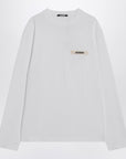 JACQUEMUS White long-sleeved cotton T-shirt