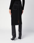 Courreges Courrèges Black denim midi skirt