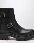 Christian Louboutin Black leather biker boots