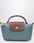 Longchamp Le Pliage Original eucalyptus green clutch bag