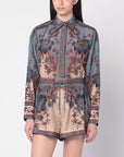 ZIMMERMANN Blue/cream Ascension shirt with floral print