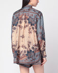 ZIMMERMANN Blue/cream Ascension shirt with floral print