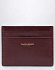 Saint Laurent Dark ruby leather credit card holder