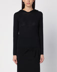 Courreges Courrèges Light wool black hooded sweater