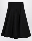 Valentino Black silk flounced midi skirt