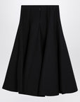 Valentino Black silk flounced midi skirt