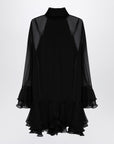 Valentino Semi transparent black silk dress