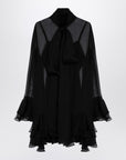 Valentino Semi transparent black silk dress