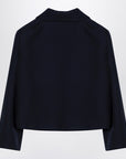 Valentino Single-breasted navy wool crop jacket