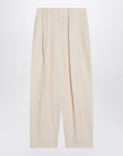 Stella McCartney Wide butter-coloured pants in linen blend