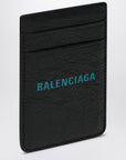 Balenciaga Black vertical card holder with logo print