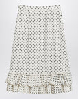 Valentino Ivory polka-dot skirt with ruffles