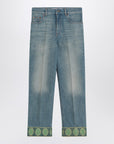 Valentino Faded blue jeans with jacquard background