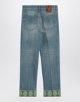 Valentino Faded blue jeans with jacquard background