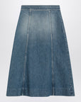 Valentino Washed denim midi skirt