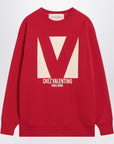 Red sweatshirt with Chez Valentino print