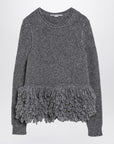 Stella McCartney Grey wool sweater with feather insert