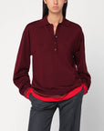 Stella McCartney Layered Bordeaux wool polo